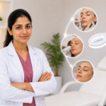 Doctor receiving hands-on aesthetic medicine training while performing an advanced skin treatment procedure under expert supervision.